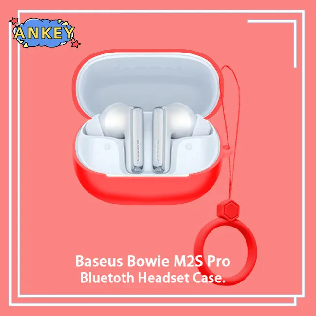 

Case for Baseus Bowie M2s Pro Earphone Protective Cover Ring Anti-fall Soft Silicone Wireless Bluetooth Earbuds Shell Carrying