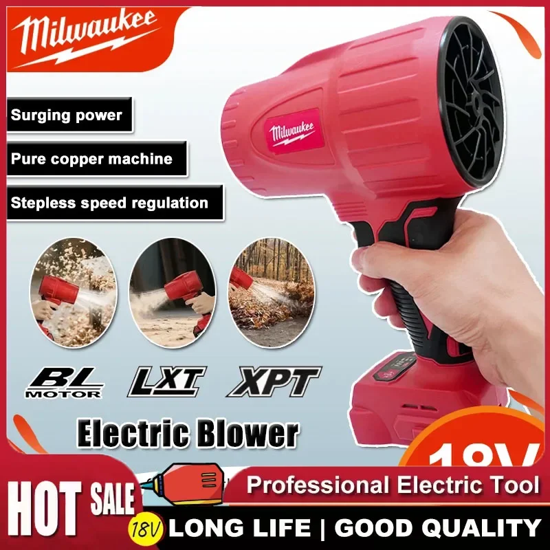 

Milwaukee 22000RPM Brushless Air Blower Cordless Turbo Fan Handheld Violent Fan Dryer 20V 18V Rechargeable Dust Blowing Tool
