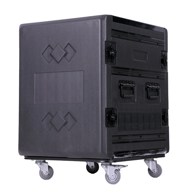 حافظة طيران 12U AMP مقاس 19 بوصة حافظة رف طيران Pro Audio DJ Road Rack مع عجلات