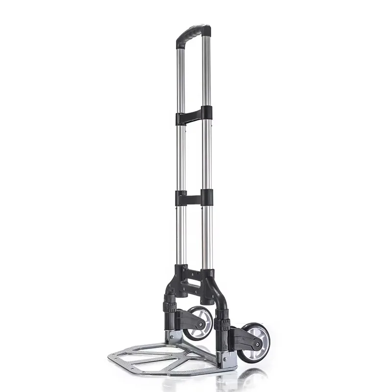 Portable small two-wheeled aluminum folding trolleys Heavy-duty metal trolleys and trolleys with retractable handles