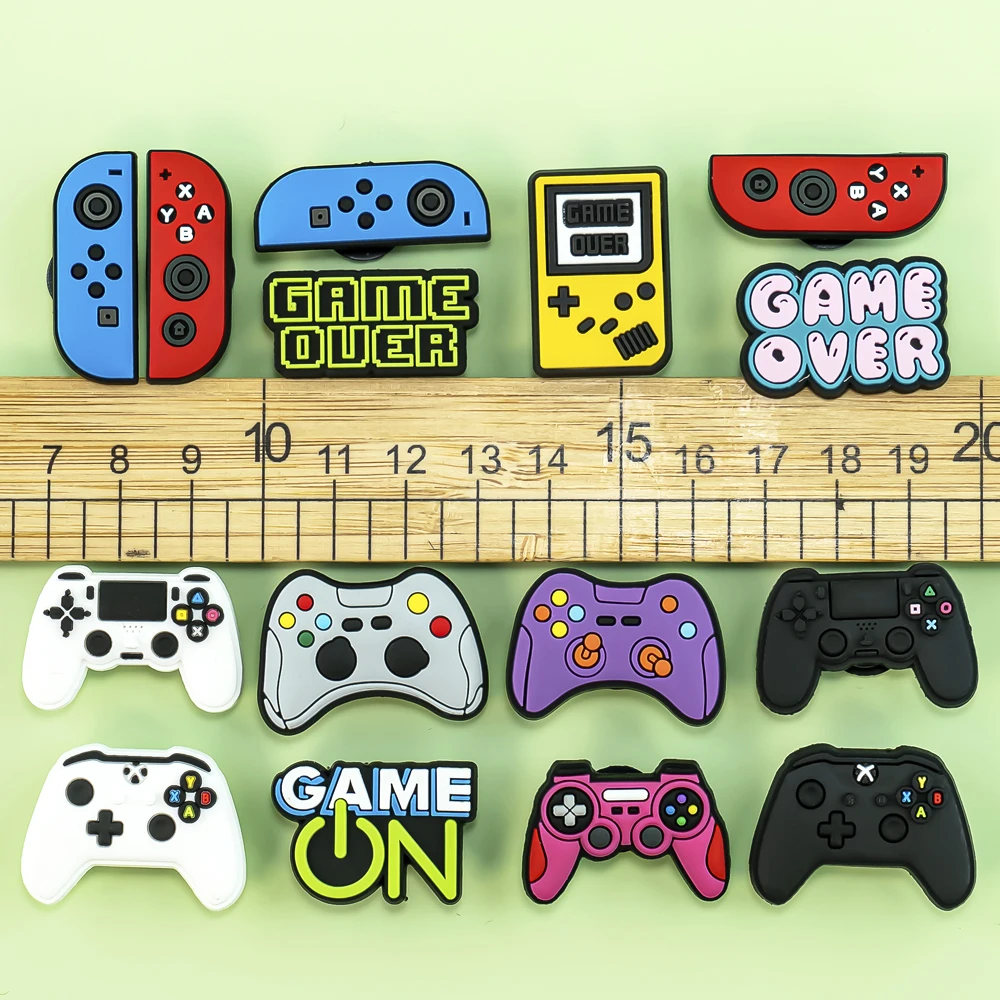 1-13pcs PVC Gamepad Series Shoe Charms for Kids Boys Girls Game Over Shoe Decorations Pins Accessories Clog Buckles Gifts image 6
