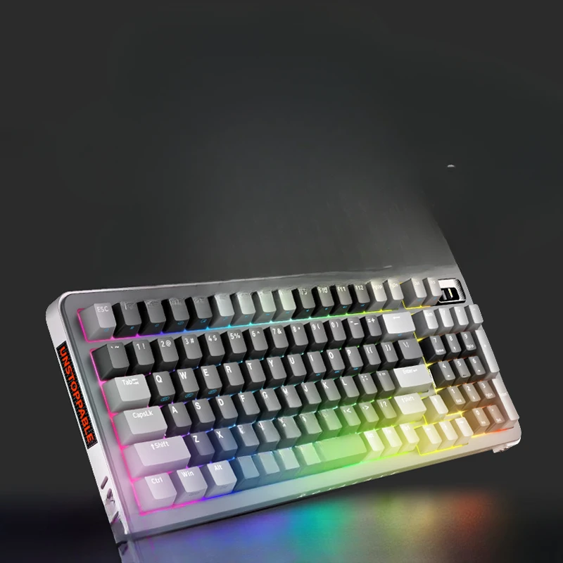 Three-mode wireless bluetooth e-sports game office hot-swappable mechanical keyboard custom computer keyboard