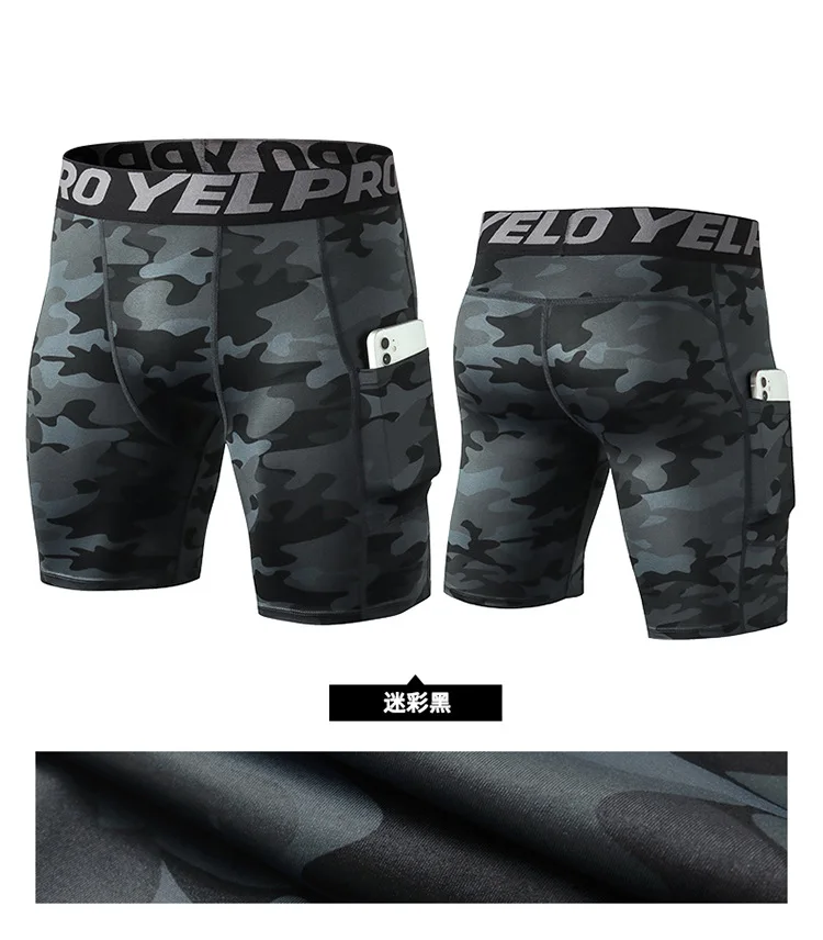 Sport-Shorts für Herren, Kompressions-Laufshorts mit Tasche, schnell trocknend, Workout, Fitnessstudio, Shorts, Fitness, Sport-Leggings für Herren – Detail 19