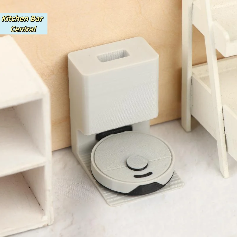 【1Set Miniature Sweeper Ornament Mini Robot Vacuum Cleaner Model Dollhouse Living Room Scene Decor Pretend Play Toys】