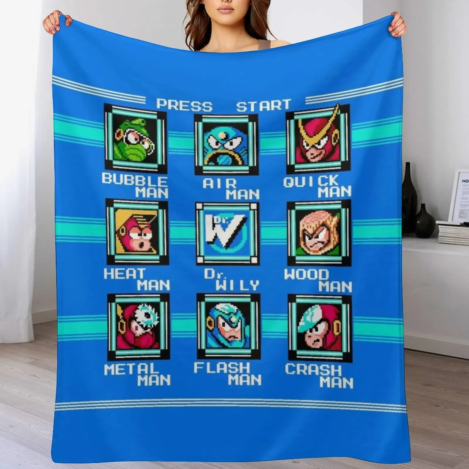 Megaman 2 stage select Throw Blanket Lightweight Cozy Blanket for Bed Sofa