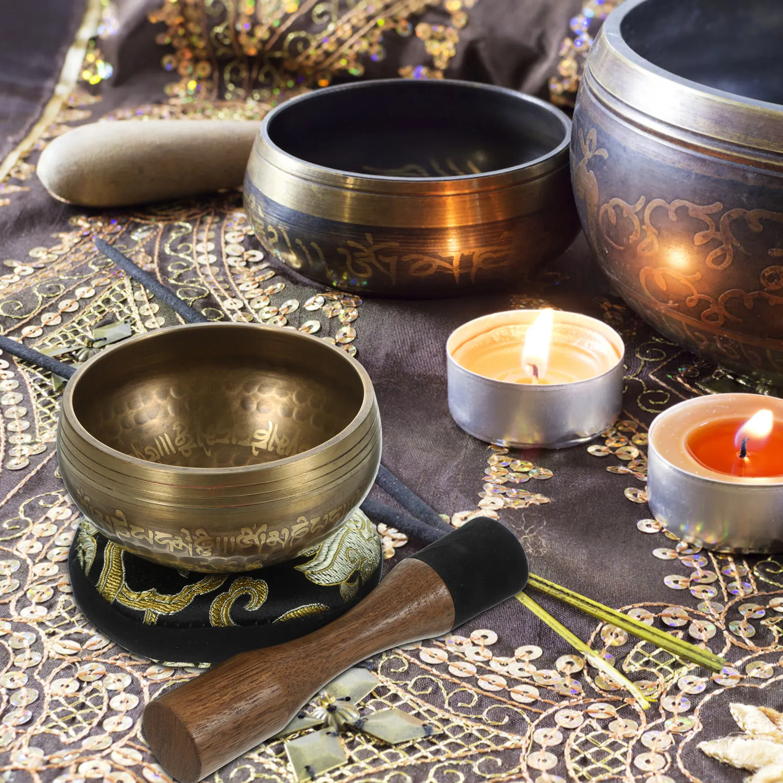 Tibetan Meditation Singing Bowl Premium Copper Sound Yoga Bowl for Relaxation Chanting and Mindfulness Healing Meditation Music