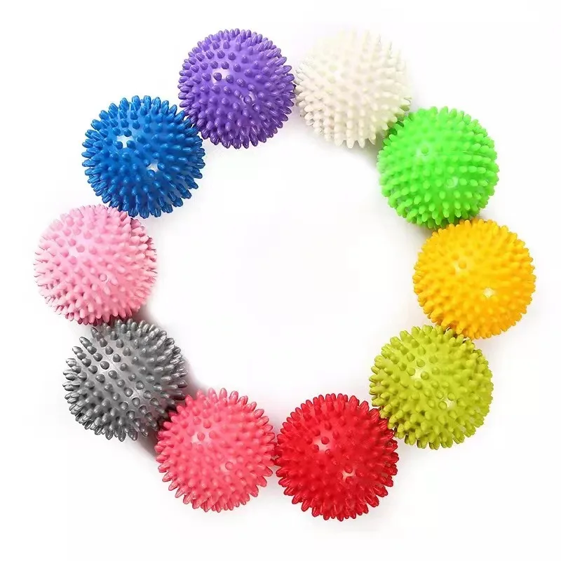 PVC 7.5cm Spiked Yoga Ball Sports Massage Ball Foot Massage Ball Spiny Grip Ball Gym Fascia Ball Relaxation Decompression Tool