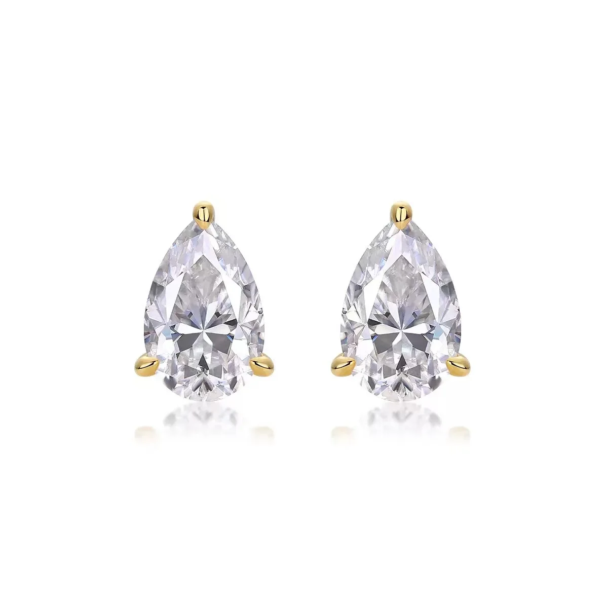 925 Silver Earrings with Real D Color Moissanite Earrings 1/2/4/6Carat Pear Shape Pear Cut Lab Diamond Stud Earring for Women