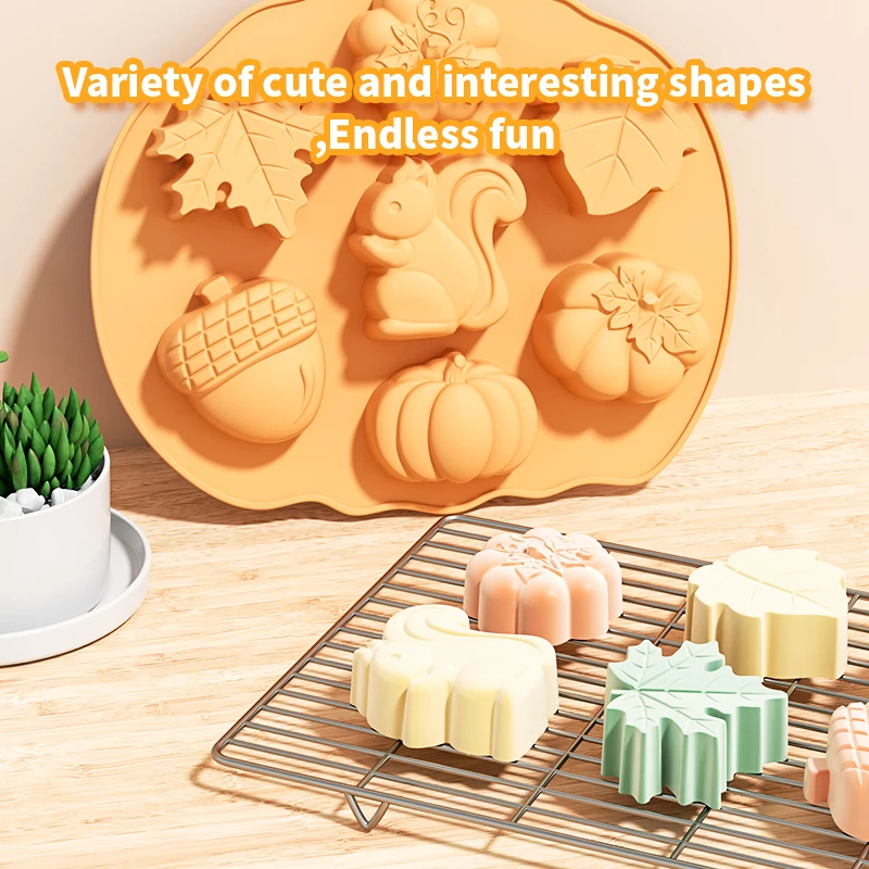 3D Harvest Festival Pumpkin or Nuts Shape Silicone Cake Molds Halloween Ghost or Skull Design Chocolate Moulds DIY Candle Mold