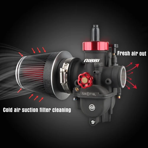 Imagen 2 del producto NIBBI CNC filtro de aire para motocicleta Universal 42mm 48mm 54mm filtro de aire de cabeza de seta tubo de entrada de carburador Scooter modificado