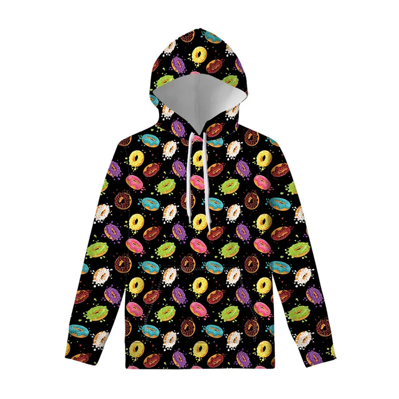 

Colorful Donut 3D Printed Hoodie For Men Clothes Cool Cartoon Kids Hoody Long Sleeve Pullover Swearshirt Tops Street Hoodies