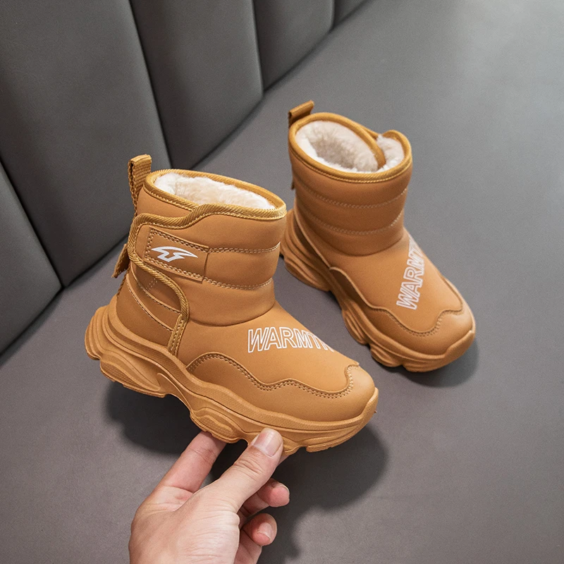 

Trend 2025 Children's Winter Boots Waterproof Kids Snow Boots Outdoor Warm High Quality Plush Boots Child High Top Sports Shoes