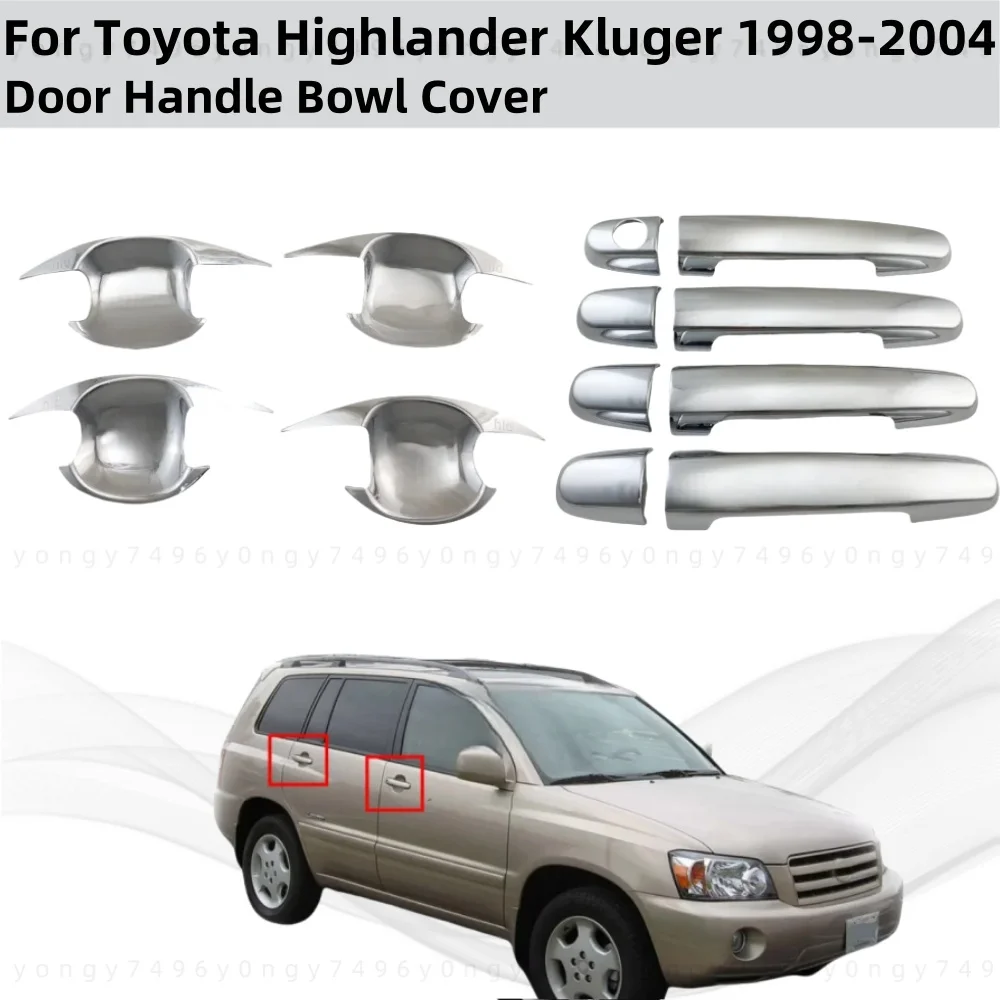 

Для Toyota Highlander Kluger 1998 2000 2001 2002 2003 2004 2005 хромированные автомобильные аксессуары, дверные ручки, чаши, накладки, стиль пасты