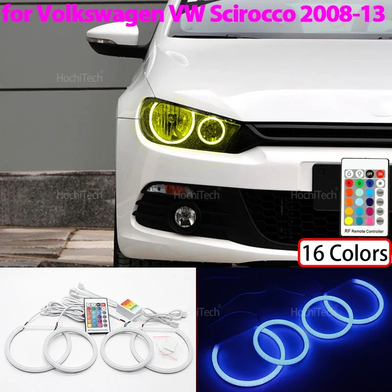 

Для Volkswagen VW Scirocco без проектора 2008-13 16-цветные хлопковые световые кольца светодиодные ангельские глазки автомобильные фары дневные ходовые огни