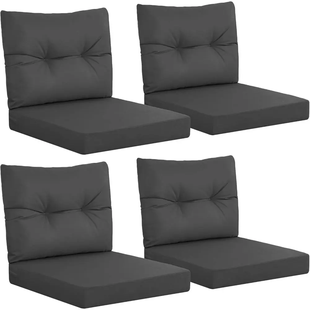 

Набор из 4 водонепроницаемых подушек для глубоких сидений садовых стульев - 24x24 дюйма, серый цвет
