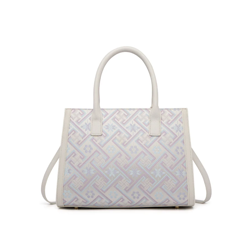 ZOOLER Hot Brand Waterproof High Density Jacquard Woven Fabric Single Shoulder Bag Business Women   Purses Totes Rice # YC962
