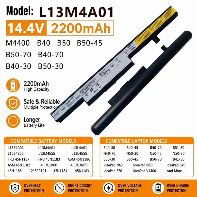 Suitable for Lenovo B40 B50 N40 E41 Zhaoyang E40 N50 - 30-45-70 - 80 L13M4A01 battery