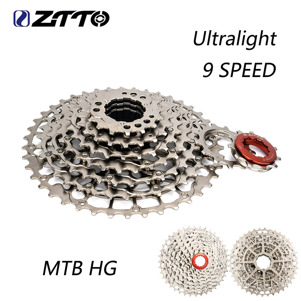 ZTTO UltraLight MTB 9 Speed Hollow Cassette Bike 9S 11-40T 11-42T HG Structure Sprocket k7 High Carbon steel Bicycle Freewheel view 5