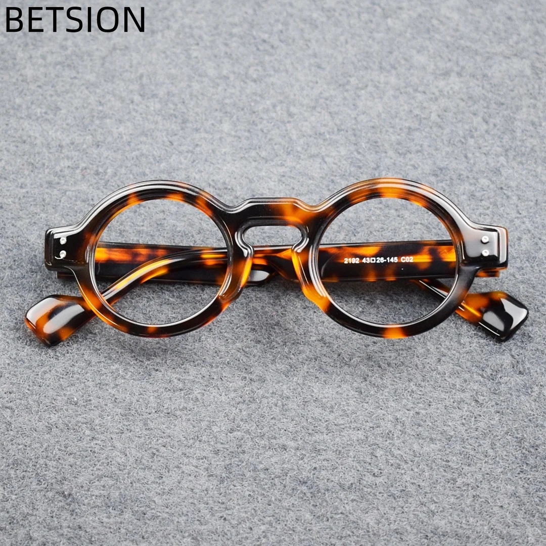 Retro Round men Acetate computer myopia eye glasses frames for women optical eyeglass eyeglasses Prescription spectacle goggle