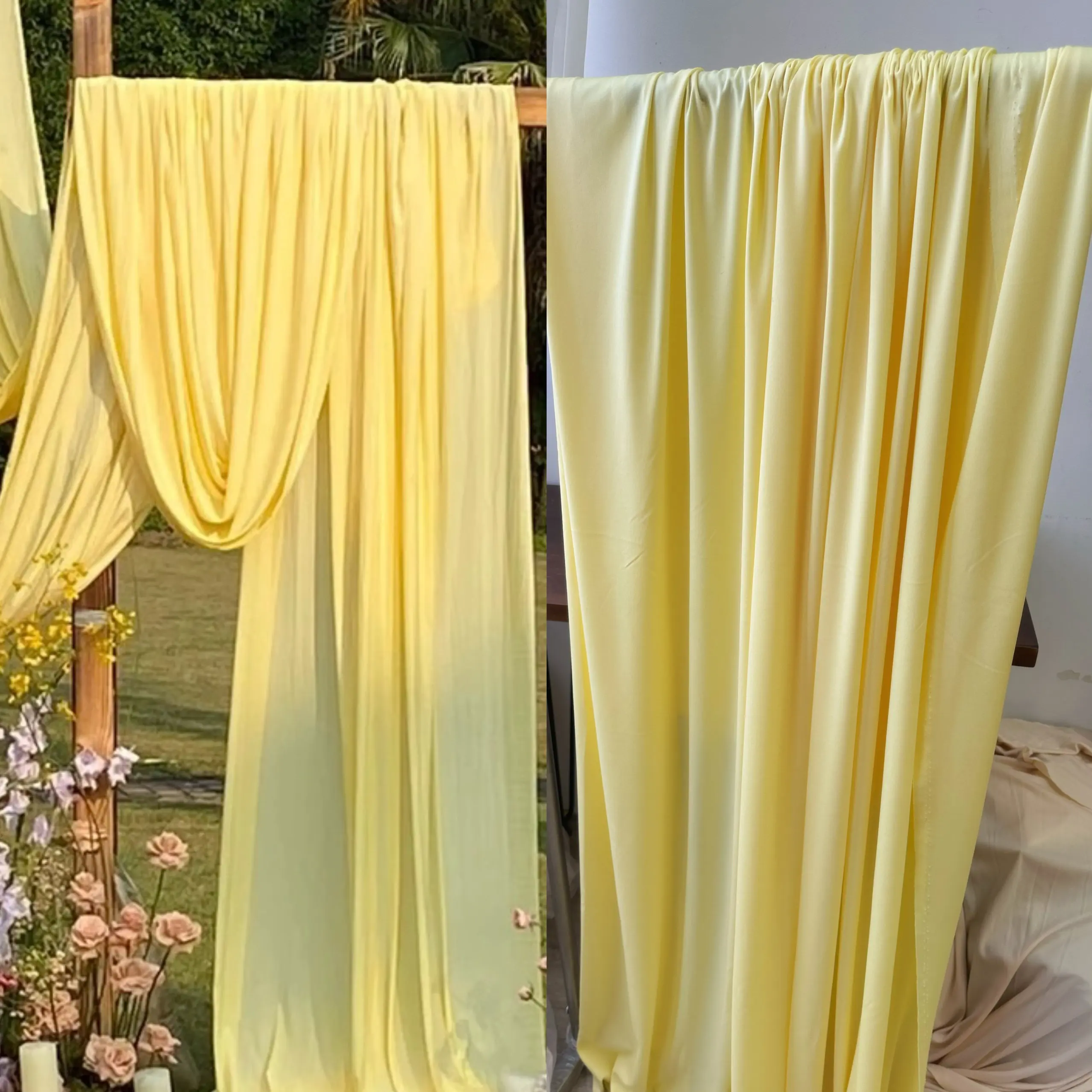 Yellow Red Cream Beige Draping Fabric Soft Stretch for Wedding Background Ceiling