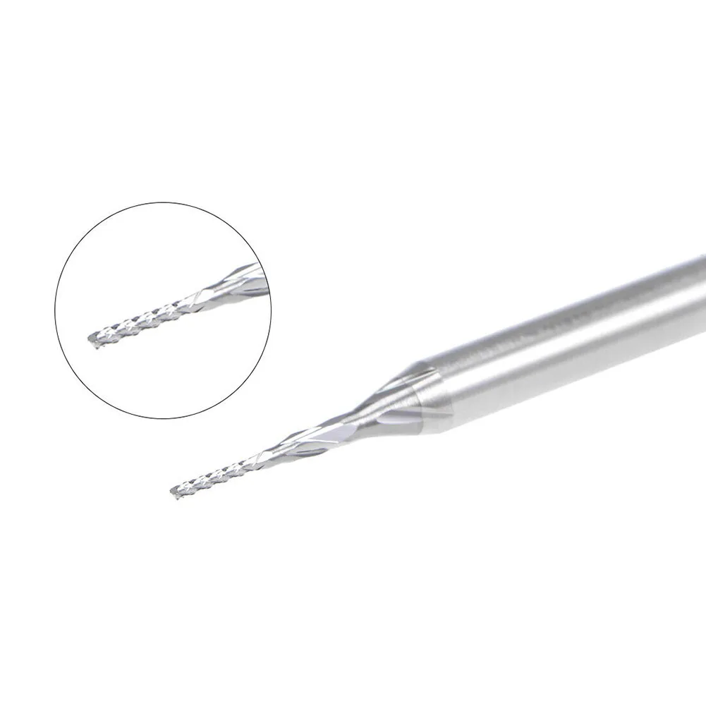 

10pcs 0.6mm Carbide End Mill Engraving Router Bits For PCB Machine 1/8" Engraving Drill Bit Cutting Edge Milling Hole Plate Edge