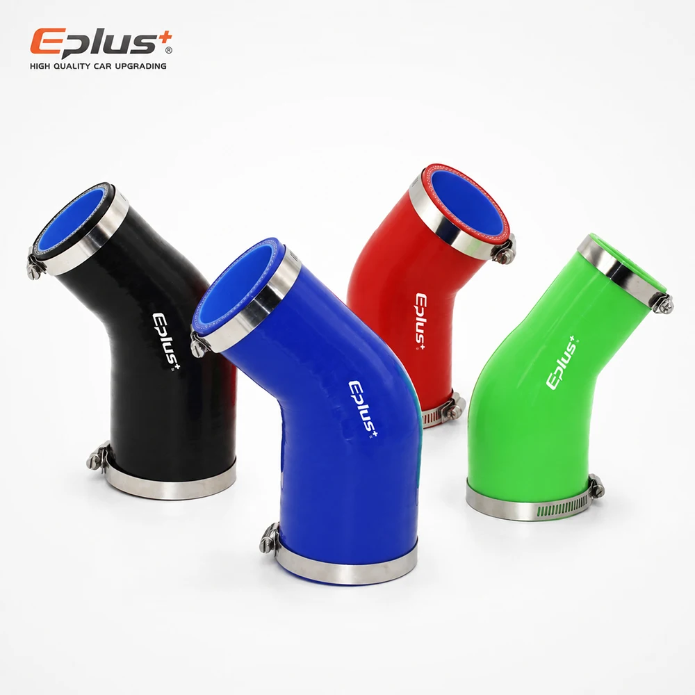 EPLUS 45 Degrees Silicone Hose Connector Reducer Pipe Adapter Blue Black Rreen High Temperature Resistance Universal Silica Gel