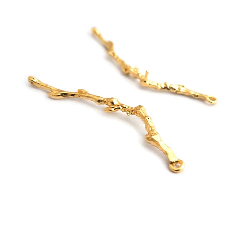 High Quality 18K Gold Color Brass Tree Branch Charms Pendants Diy Jewelry Making Supplies Earrings Accessories for Women image 5