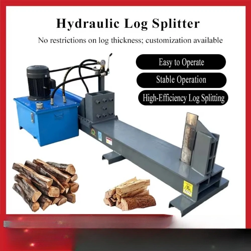 25 Ton Horizontal Hydraulic Log Splitter 7.5kw Electric with 50L Oil Tank for Home Commercial Firewood Processing