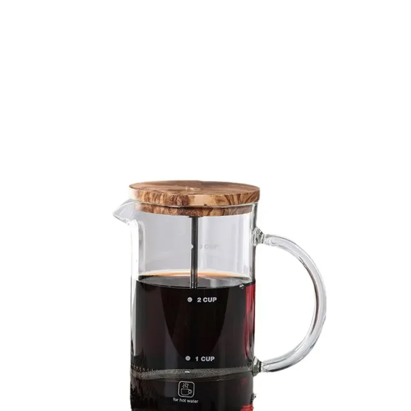 Leggerolusso Olive wood press pot Coffee pot Milk frother Hand brewing Coffee utensils Household tea brewer