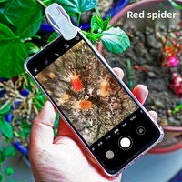 100x Mobile Phone Magnifying Glass Dual Light White Purple Agricultural Disease And Pest Inspection Tool Made in China