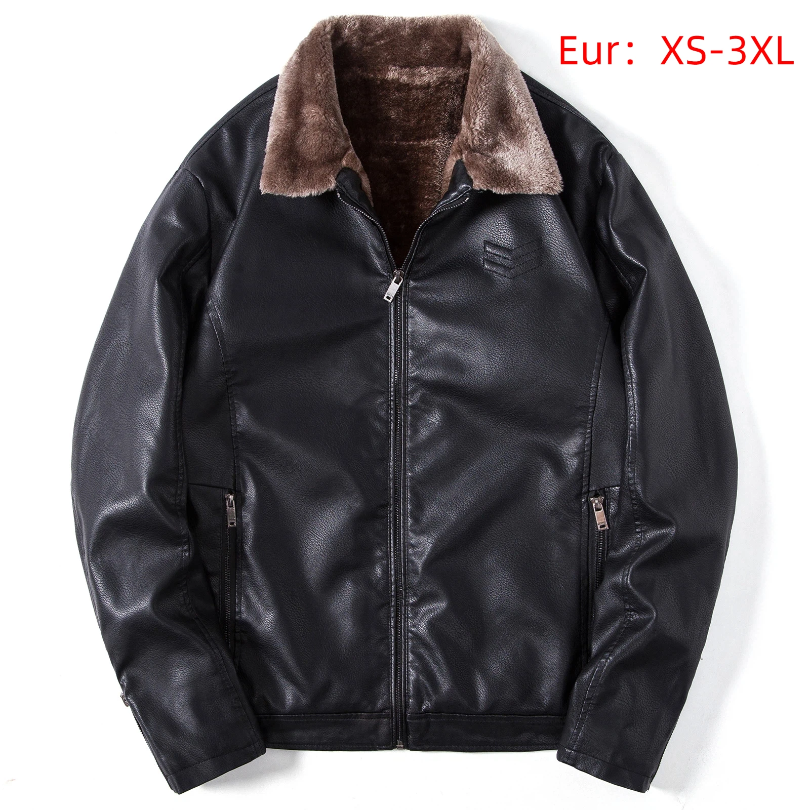 الشتاء أزياء الرجال بو الجلود سترة الشتاء سميكة أفخم بطانة الرجعية عارضة منفذها سترة للرجال الأعمال معطف غير رسمي