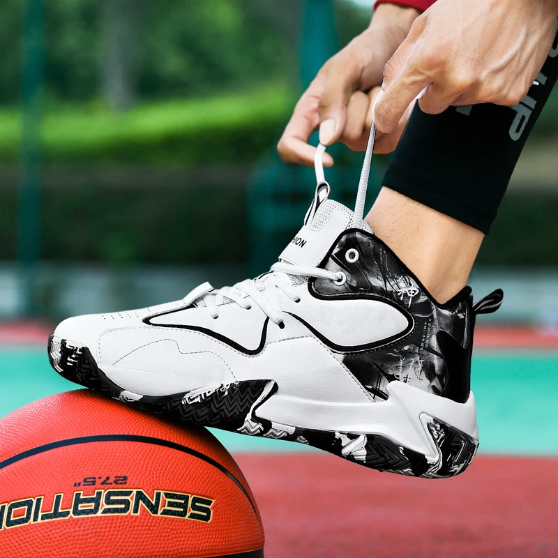 Basketball Shoes Men Field Training Non-slip High-top Luxyry Design Mesh Breathable Sneakers Pro Original Kids Basketball Boots