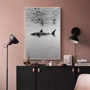 Posterler, modern, hayvanlar, siyah ve beyaz, balina köpekbalığı tuval ve baskılar, resim duvar oturma odası, ev dekor, hiçbir çerçeve 8 ana satış tablosu tubarao-no. 6