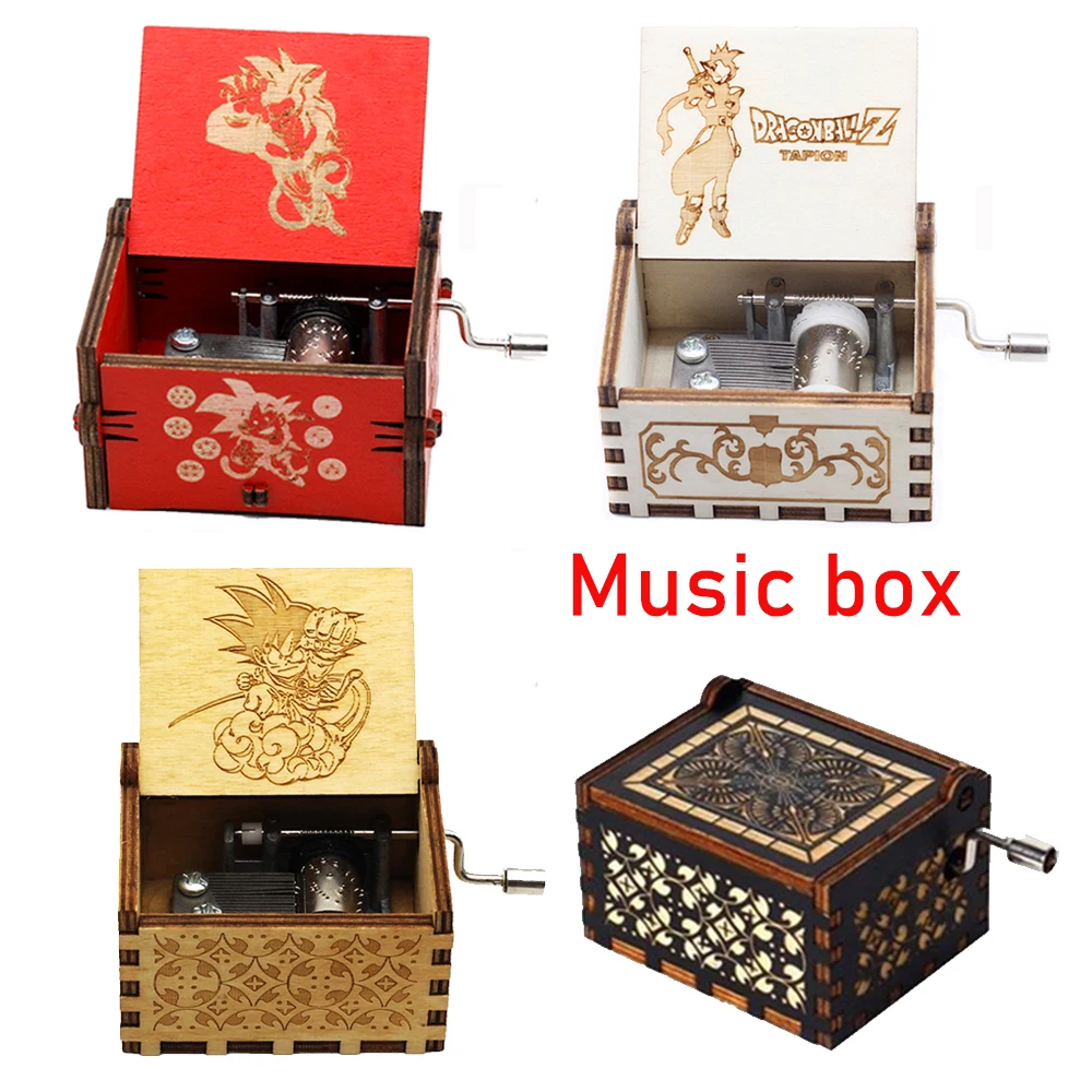 Top Sale Wood Hand Crank Music Box Dragon Ball Christmas Gift Birthday Gift Mother\'s Day  Gift