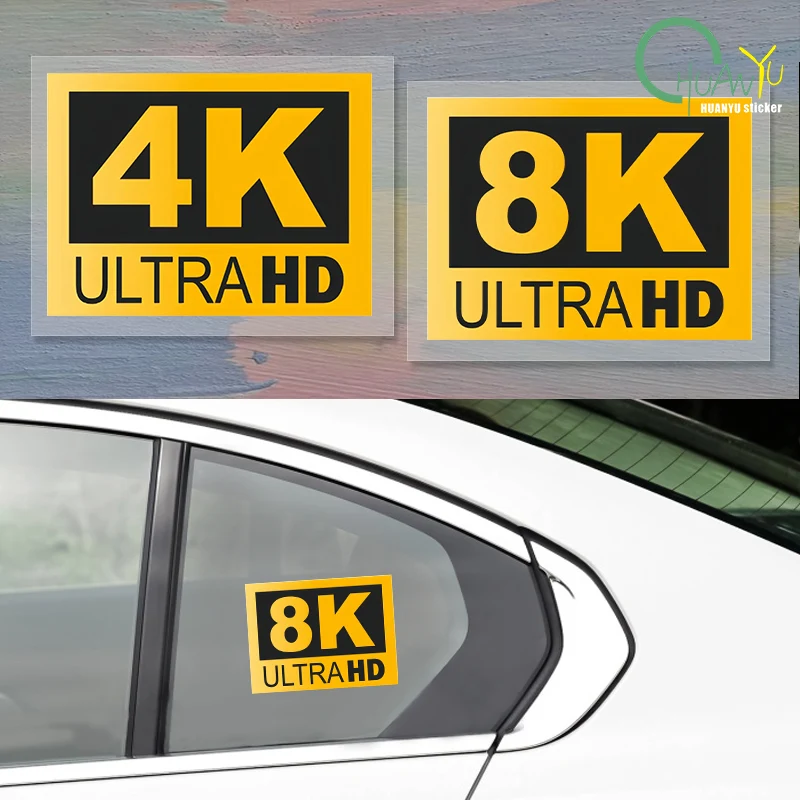 مضخم صوت سيارة عالي الدقة ، ملصقات زجاج النافذة الجانبية ، صوت وصورة ، ديكور دراجة نارية ، 4K8KHIFI