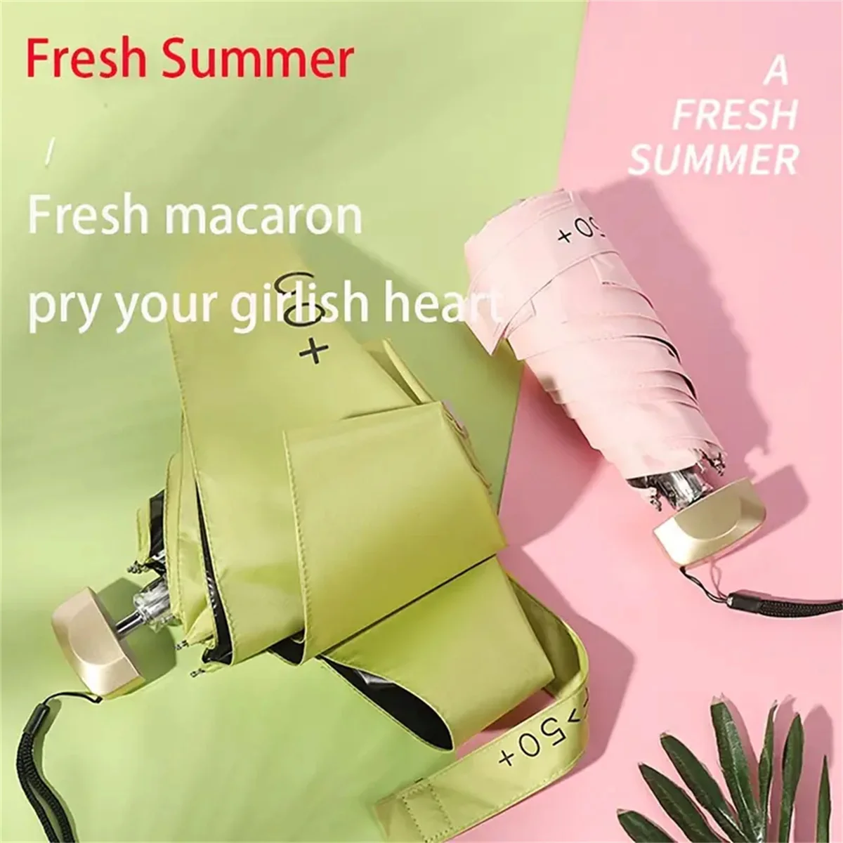 Mini Pocket Umbrella Small Sun Rain Umbrella Vinyl Folding Umbrella UV Ultraviolet Protection Sun Shade Pocket Parasol Capsule