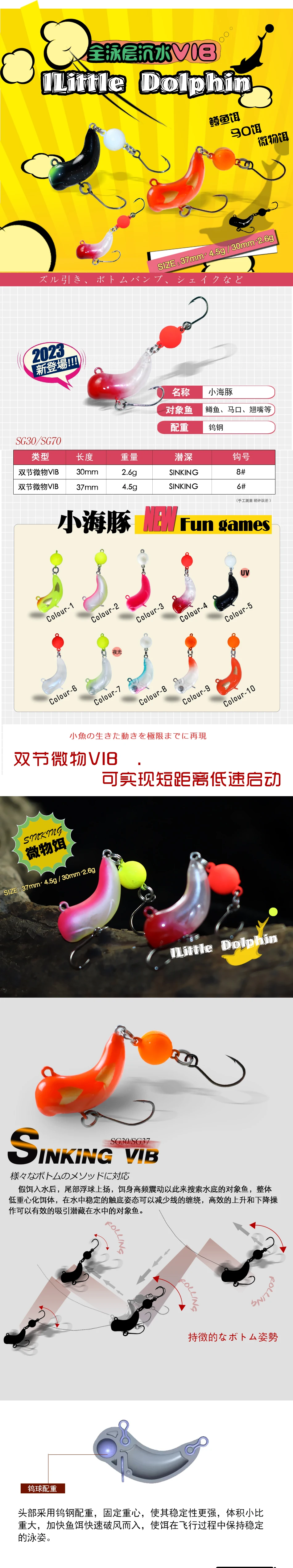 Swolfy 4 Stück 30mm 2,6g /37mm 4,5g NEUER Vibrations-Sinking-VIB mit Einzelhaken, Künstlicher Köder für Forelle und Barsch, Harte Angelköder – Detail 6