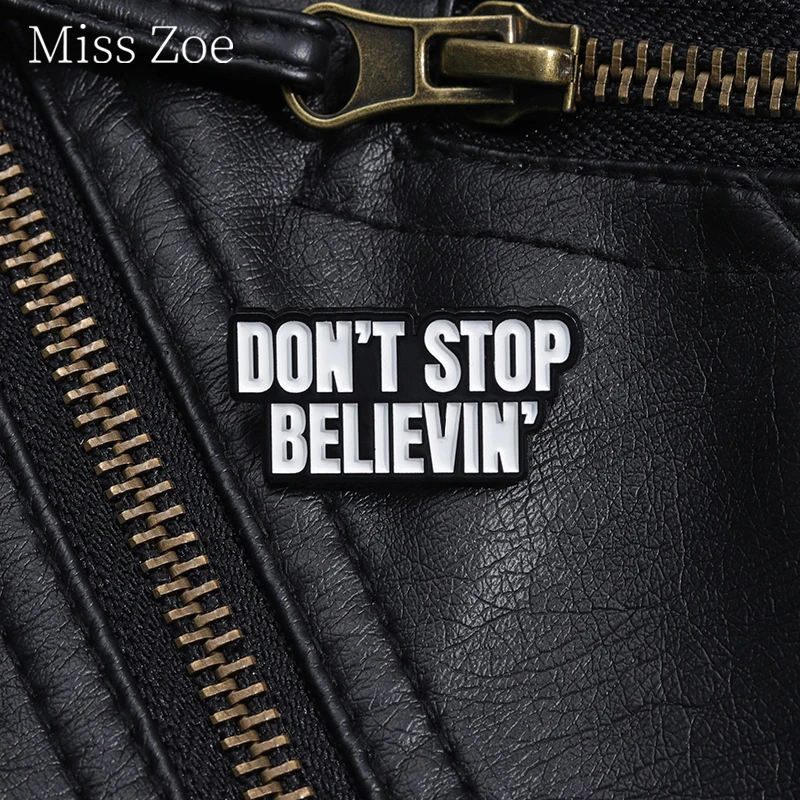 Don'T Stop Believin Enamel Pin Journey Belief Band Music Brooch Lapel Backpack Badge Accessories For Fans Vintage Jewlery Gifts