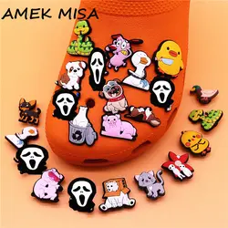 1 stücke lustige Tiere PVC Schuh Schnalle Dekorationen Clog Jeans niedlichen Haustier Hunde Schweine Eisbären Cartoon Moe Ente Schuh Charms Kinder Geschenke