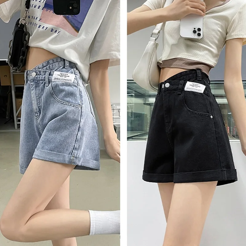 

Women Summer Fashion Vintage Denim Shorts Lady Trashy y2k 2000s Comfortable Jeans Female Baggy High Waisted Straight Leg Shorts