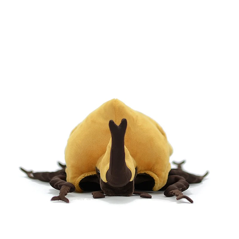 9cm High Soft Yellow Beetle Plush Toy Realistic Insect Megasoma Elephas Stuffed Animal Toys Educational Gifts For Kids