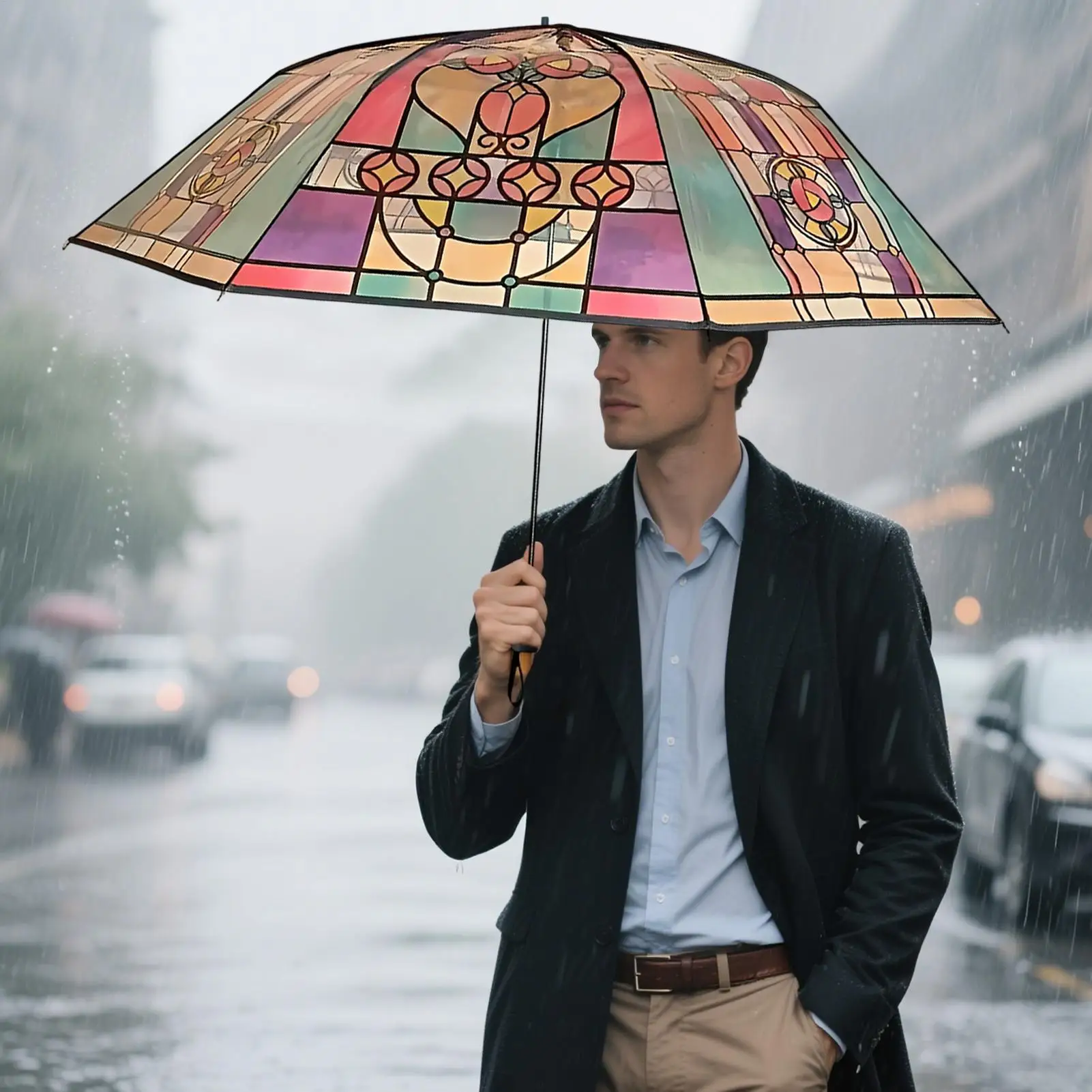 

Винтажный зонтик, винтажные витражные зонты для женщин, женский художественный прочный дизайн рамы, зонтик для поездок на работу, путешествия, пляж