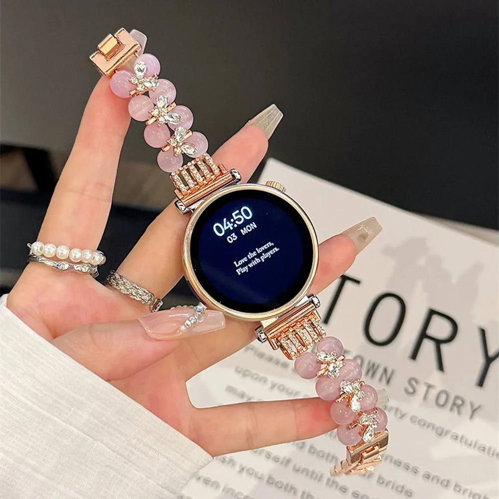 18/20/22mm Gemstone Crystal Stone Bracelet Band For Samsung Galaxy Watch 7 6 5 4 Strap Huawei Watch GT5/4 Pro 41/46mm Watchband
