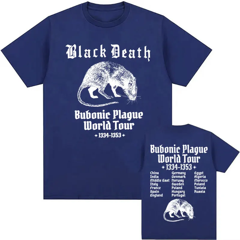 Bubonic Plague World Tour 2024 T-shirts Men Women Clothing Funny Meme Gothic T Shirt Fashion Vintage Harajuku T-shirt Streetwear