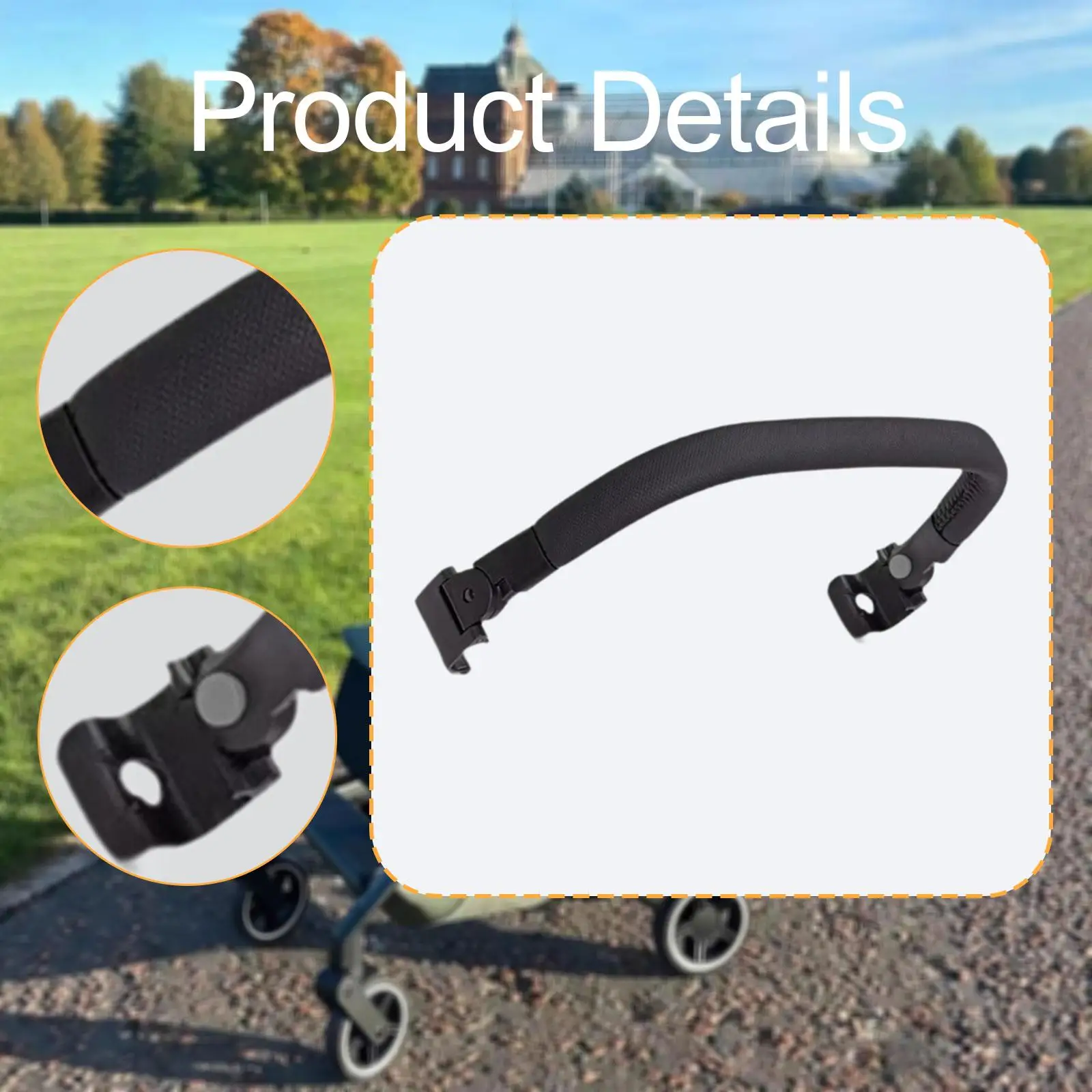 Premium PU Leather Strollers Armrest Foldable Guardrail Grip Spare Parts for AER Plus AER Stroller