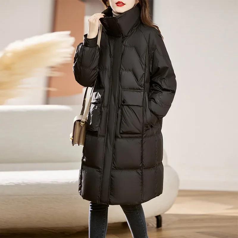 Fashionable Versatile Casual Long Sleeve Down Jacket Women's Thick Winter Coat Age-reducing Elegant Fashion L3507