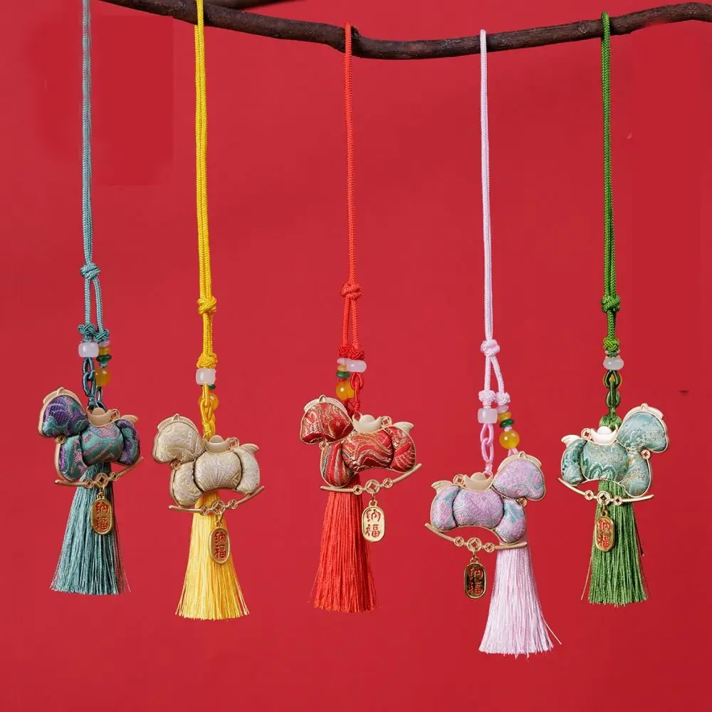 Chinese Style Pony Embroidered Pendant Brocade Satin Horse Hanging Decoration Spring Festival Zodiac Mascot