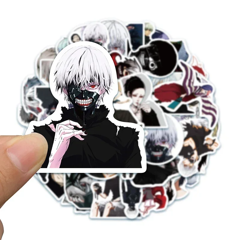 50pcs Anime Kaneki Ken Tokyo Ghoul Stickers Black and White Graffiti Sticker DIY Decorative Motorcycle Skateboard Phone Decal