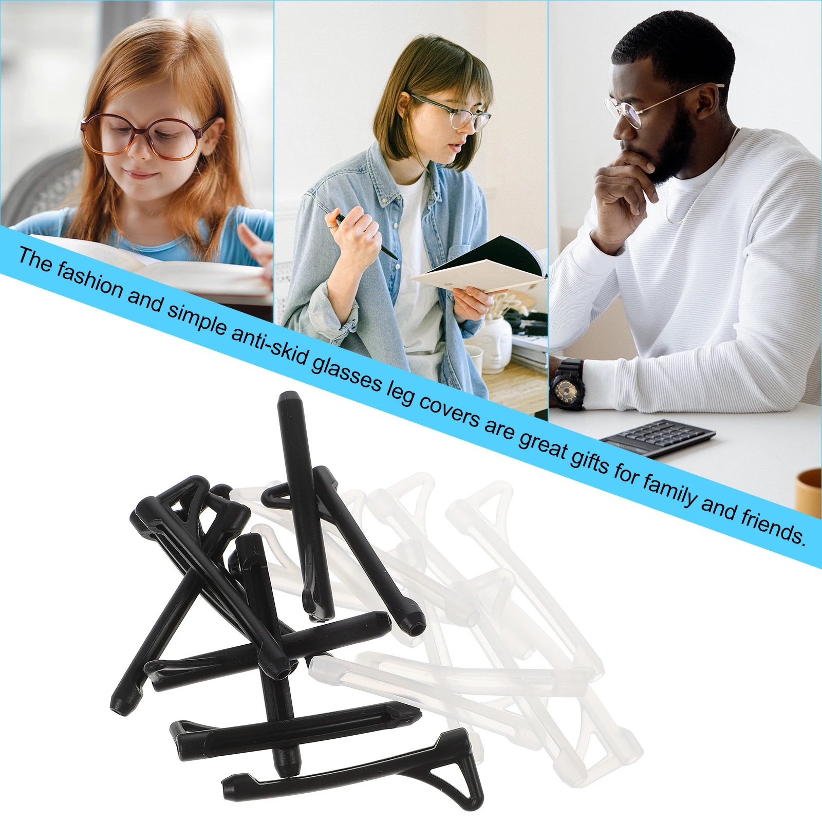 

10Pairs Anti Skid Glasses Leg Sleeve Premium Silicone Eyeglass Retainer for Sports Running Swimming Outdoor Activities Non Slip