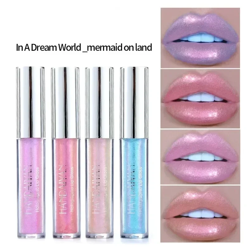 Heallor Glitter Liquid Glow Lip Gloss Laser Holographic Jelly Lipstick Mermaid Pigments Polarized Lipgloss Lip Plumper Make Up 6